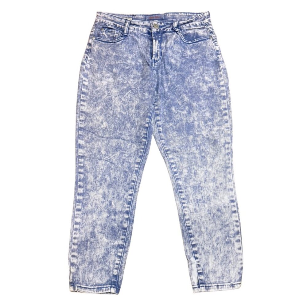 Hot Kiss Acid Wash High Rise Cotton Blend Ankle Skinny Jeans Size 10
